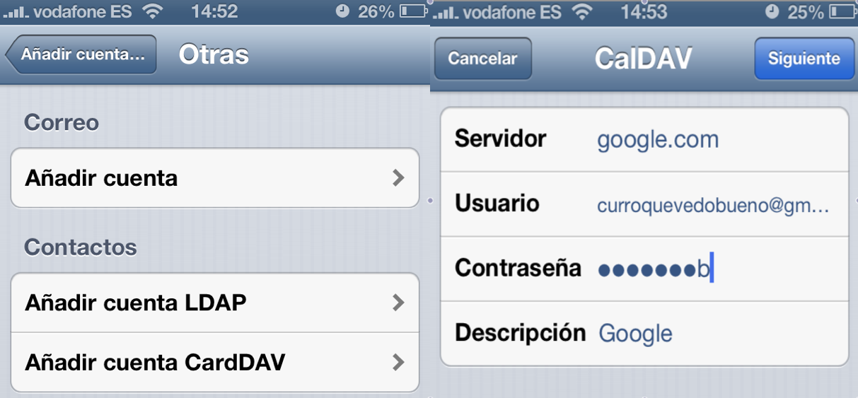 Configurar Gmail en iOS